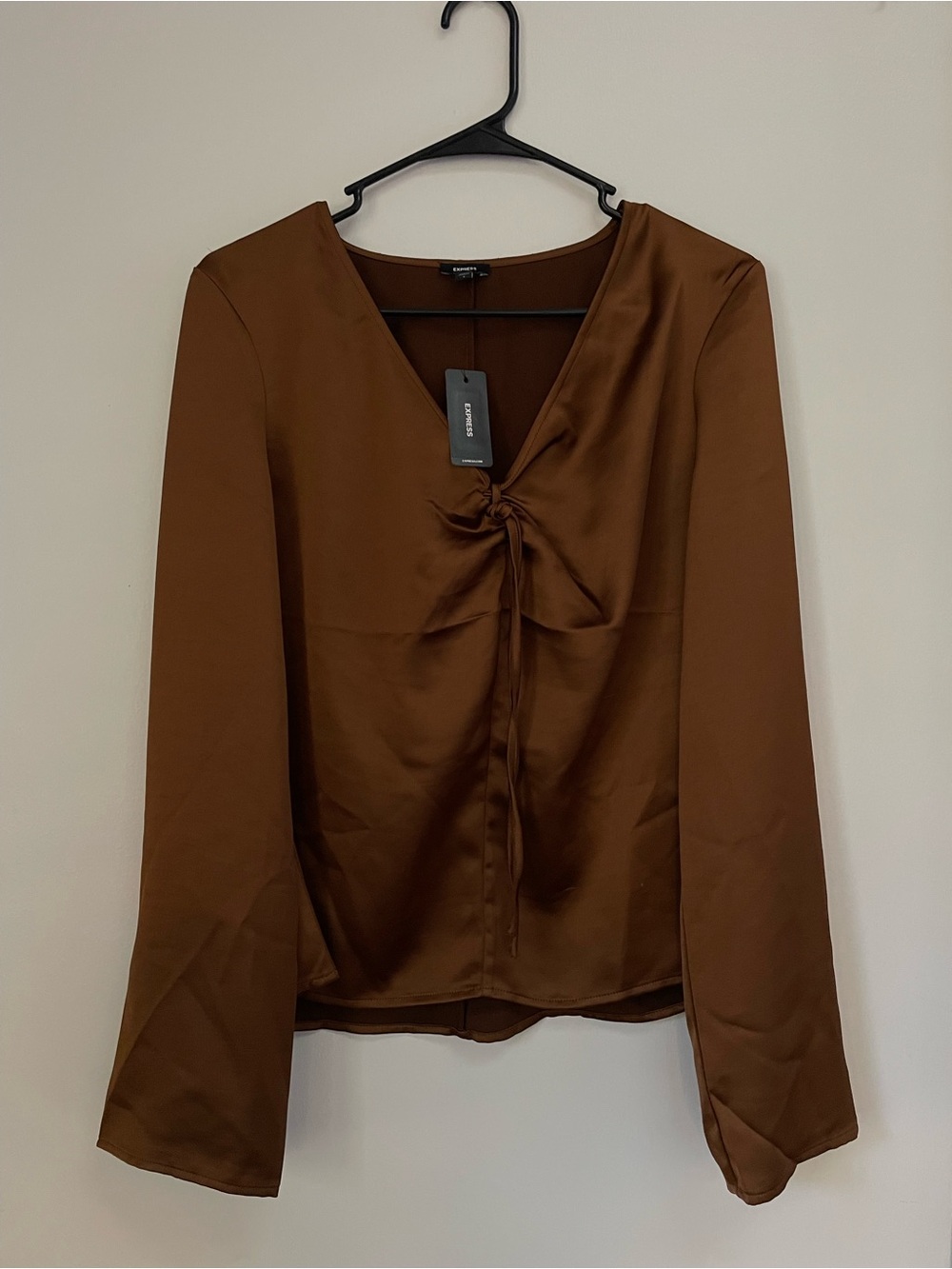 Express Brown Satin Blouse